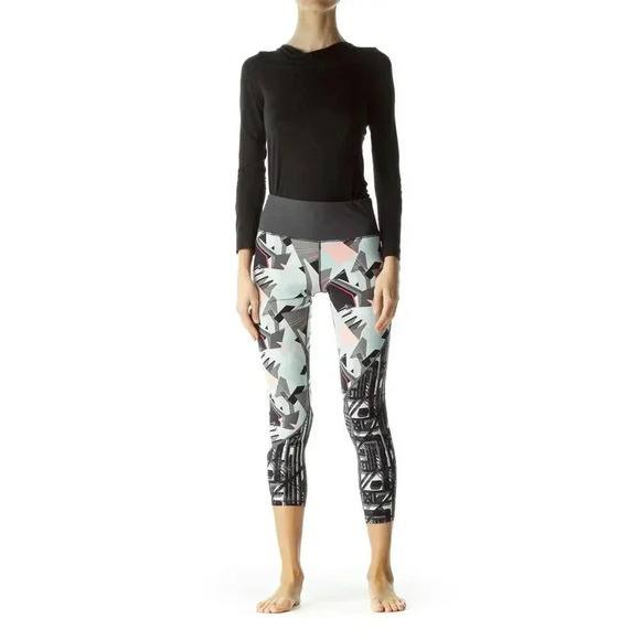Sweaty Betty Geometric Stretch Athletic Cropped Leggings Size Small - Picture 1 of 8
